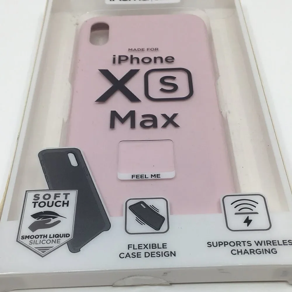 XS Max iPhone Phone Case Ihome Slim Silicone Flexible Soft Touch Pink